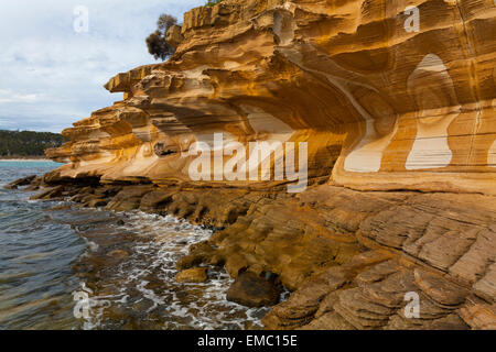 Painted Cliffs - Maria Island National Park - Tasmania - Australia Stock Photo
