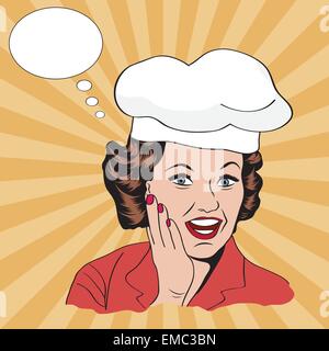 Retro Lady Cooking - Retro Clipart Illustration Stock Vector Image ...