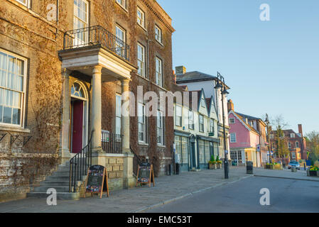 Angel Hotel Bury St Edmunds, view of the entrance to The Angel Hotel in Bury St. Edmunds, Suffolk, England UK Stock Photo