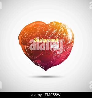 Hand-drawn painted heart Stock Vector