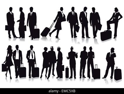 Passengers and travelers Stock Vector