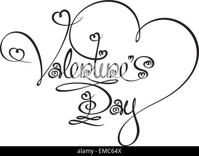 Caligraphic Text - Valentines Day Stock Vector