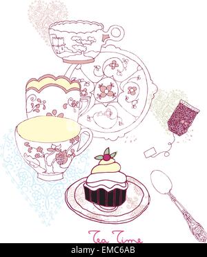 tea time Stock Vector