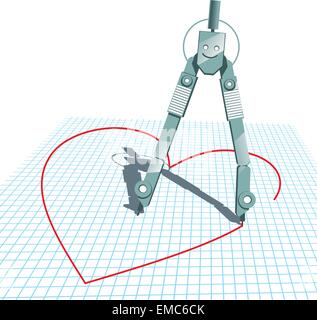 Compasses in Love - Vector Illustration Stock Vector