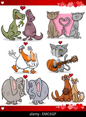 valentine cartoon illustration love set Stock Vector