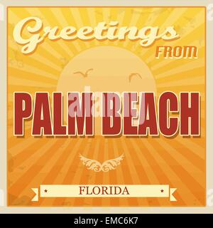 Palm Beach, Florida touristic poster Stock Vector