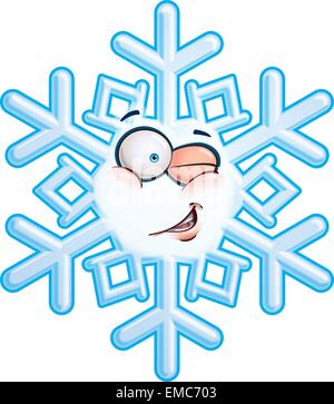 Snowflake Head - Winking Stock Vector