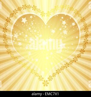 Golden valentine frame Stock Vector