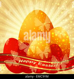Easter greeting gold card Stock Vector