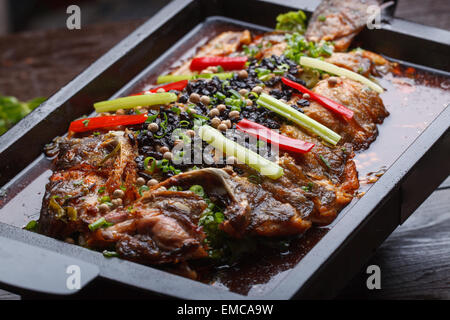 Chinese style grilled fish, Sichuan flavor Stock Photo