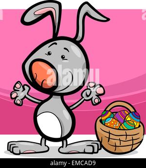 cute easter bunny cartoon illustration Stock Vector