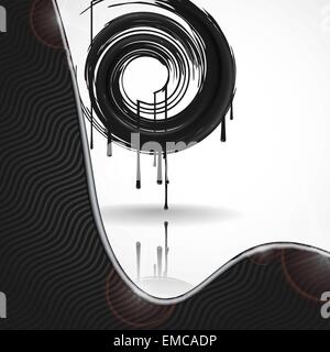 Black Paint Splashes Circle. Stock Vector
