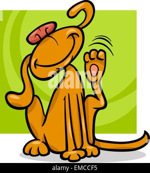 dog scratching ear cartoon illustration Stock Vector