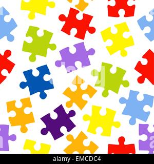 Seamless pattern with color puzzles Stock Vector