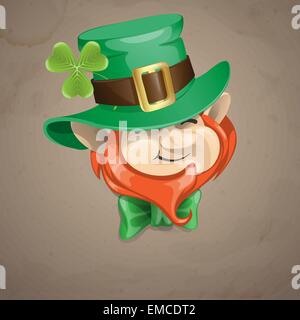 St Patrick's Day Leprechaun Face. Stock Vector