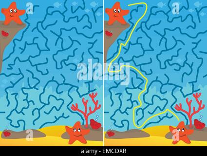 Starfish Maze Stock Vector