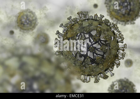 Realistic model of flu virus Stock Photo