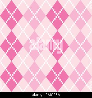 Pink seamless Argyle Pattern for Valentines day Stock Vector