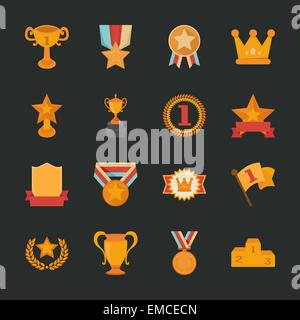 Prizes & Awards icons , flat design Stock Vector