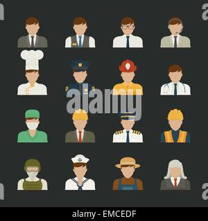 People icon ,professions icons , worker set Stock Vector