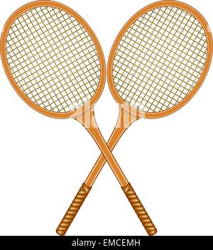 Two Tennis Rackets Equipment Vector. Illustration Isolated On White ...