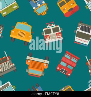 Seamless cars background and pattern Stock Vector