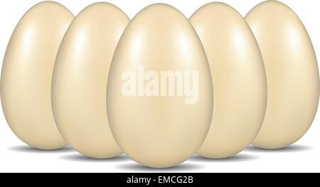 Eggs with shadow standing in the formation Stock Vector