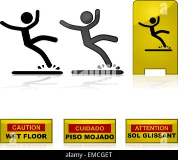 Wet floor Stock Vector