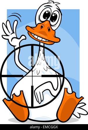 sitting duck saying cartoon illustration Stock Vector