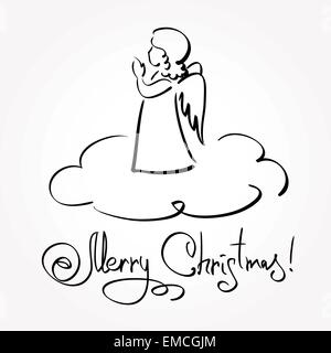 Christmas card with Angel Stock Vector