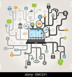 Business the computer Stock Vector