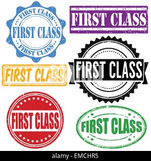 First class stamp set Stock Vector