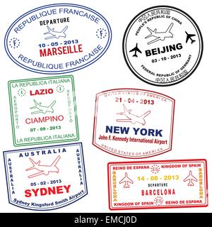 Passport grunge stamps Stock Vector