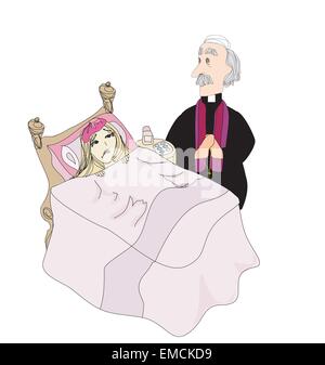 prayer for the sick Stock Vector