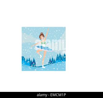 beautiful figure skater Stock Vector