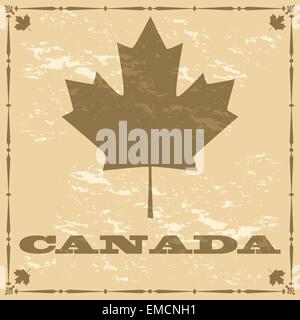 Old style Canada maple leaf Stock Vector