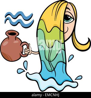 aquarius zodiac sign cartoon Stock Vector