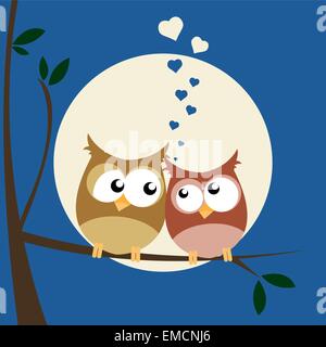 Owls in Love Stock Vector