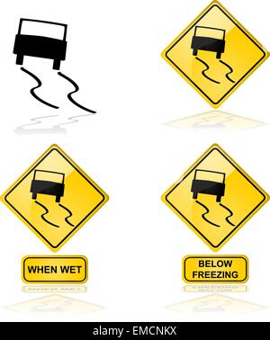 Slippery road Stock Vector