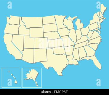 Map of the United States of America Stock Vector