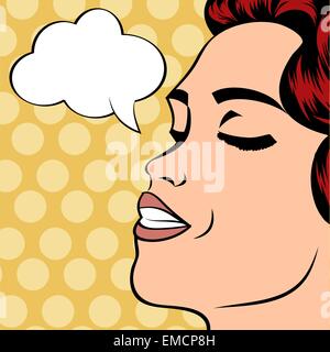 Pop art illustration of a woman Stock Vector