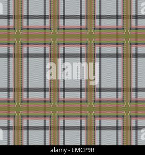 Rectangular tartan brown and gray fabric seamless texture Stock Vector