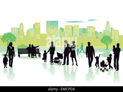 People in the city Stock Vector