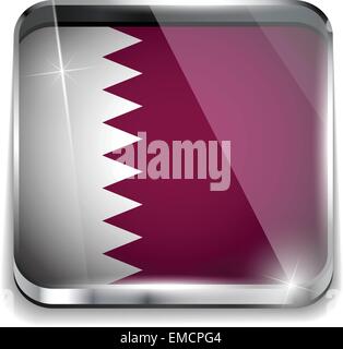 Qatar Flag Smartphone Application Square Buttons Stock Vector
