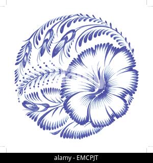 floral decorative ornament hibiscus Stock Vector