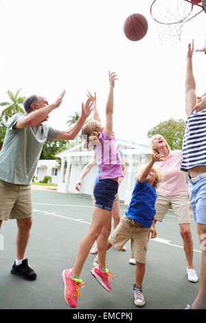 Multi Generation Family Playing Basketball Together Stock Photo - Alamy