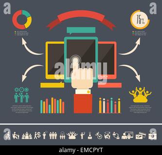 Social Media Infographic Template. Stock Vector