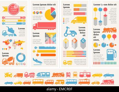 Transportation Infographic Template. Stock Vector