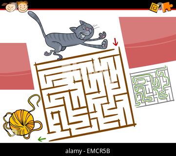 cartoon maze or labyrinth game Stock Vector