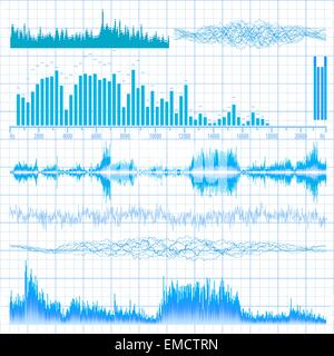 Sound waves set. Music background. EPS 10 Stock Vector